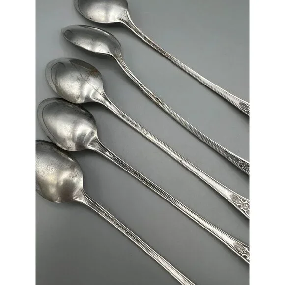 5 Lady Doris AI Silver Plate Ice Tea Spoons PRINCESS 7 in Arnold Palmer Mixer - Picture 9 of 16